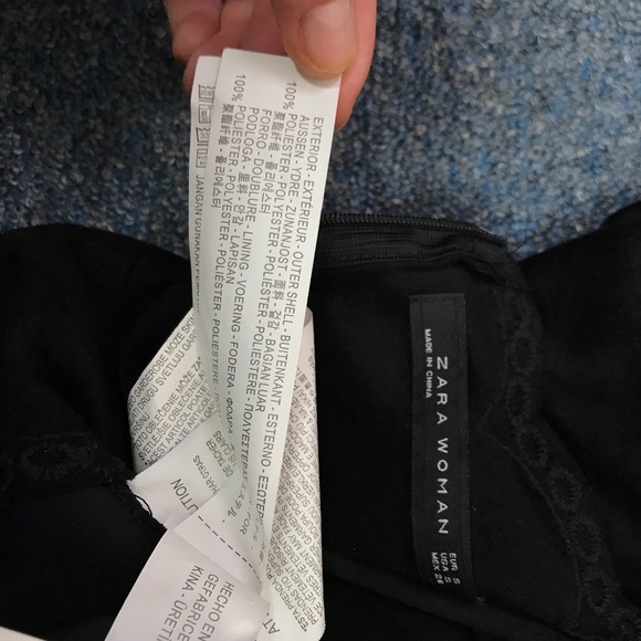 Zara Black Suede Lace Short Sleeve Cutout Dress - Picture 9 of 9